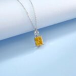 925 Silver Cubic Zirconia Yellow Necklace A73-P1917997Y - Image 2