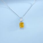 925 Silver Cubic Zirconia Yellow Necklace A73-P1917997Y - Image 5