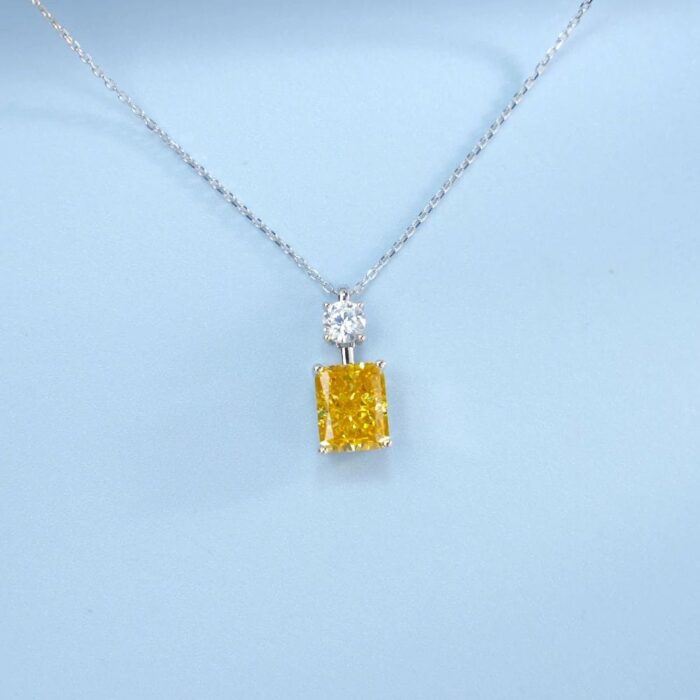 925 Silver Cubic Zirconia Yellow Necklace A73-P1917997Y - Image 5