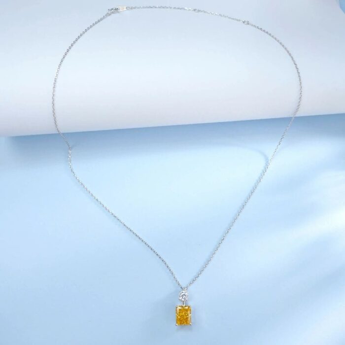 925 Silver Cubic Zirconia Yellow Necklace A73-P1917997Y - Image 6