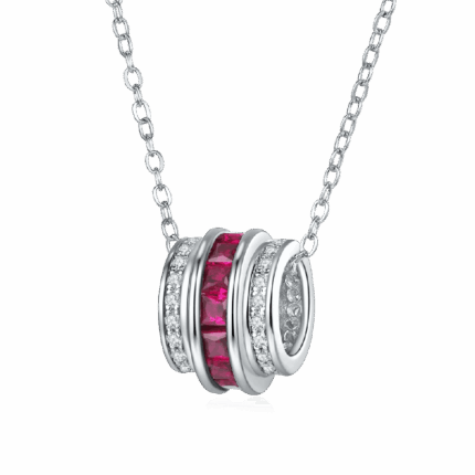 925 Silver Cultured Ruby Necklace A73-P201996R