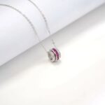 925 Silver Cultured Ruby Necklace A73-P201996R - Image 2