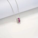 925 Silver Cultured Ruby Necklace A73-P201996R - Image 3