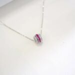 925 Silver Cultured Ruby Necklace A73-P201996R - Image 4