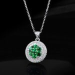 925 Silver Lab-Created Emerald Necklace - Model A73-P2020299 - Image 2