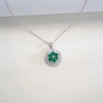 925 Silver Lab-Created Emerald Necklace - Model A73-P2020299 - Image 3