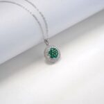 925 Silver Lab-Created Emerald Necklace - Model A73-P2020299 - Image 5
