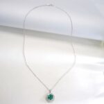 925 Silver Lab-Created Emerald Necklace - Model A73-P2020299 - Image 6