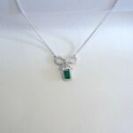 925 Silver Lab-Created Emerald Necklace - Model A73-P2020420 - Image 2