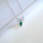 925 Silver Lab-Created Emerald Necklace - Model A73-P2020420 - Image 4