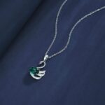925 Silver Lab-Created Emerald Necklace - Model AT3-P2020303 - Image 2