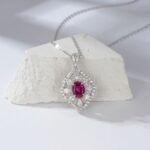 925 Silver Lab-Created Ruby Necklace - Model ZHF-P1477R - Image 2