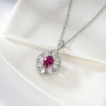 925 Silver Lab-Created Ruby Necklace - Model ZHF-P1477R - Image 3