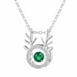 925 Silver Lab-Created Emerald Dynamic Necklace - Model LP0001