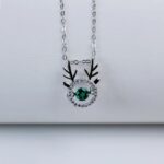 925 Silver Lab-Created Emerald Dynamic Necklace - Model LP0001 - Image 3