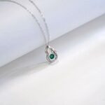 925 Silver Lab-Created Emerald Dynamic Necklace - Model LP0023 - Image 4