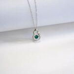 925 Silver Lab-Created Emerald Dynamic Necklace - Model LP0023 - Image 5