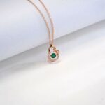 925 Silver Lab-Created Emerald Dynamic Necklace - Model LP0023R - Image 2