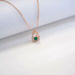 925 Silver Lab-Created Emerald Dynamic Necklace - Model LP0023R - Image 3