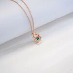 925 Silver Lab-Created Emerald Dynamic Necklace - Model LP0023R - Image 4
