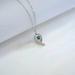 925 Silver Lab-Created Emerald Dynamic Necklace - Model LP0072 - Image 4