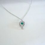 925 Silver Lab-Created Emerald Dynamic Necklace - Model LP0072 - Image 5