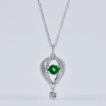 925 Silver Lab-Created Emerald Dynamic Necklace - Model LP0072 - Image 6