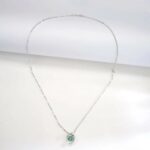 925 Silver Lab-Created Emerald Dolphin Necklace - Model LP0076 - Image 6
