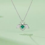925 Silver Lab-Created Emerald Dynamic Necklace - Model LP0185 - Image 2