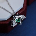 925 Silver Lab-Created Emerald Dynamic Necklace - Model LP0185 - Image 3
