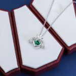 925 Silver Lab-Created Emerald Dynamic Necklace - Model LP0185 - Image 4