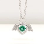 925 Silver Lab-Created Emerald Dynamic Necklace - Model LP0185 - Image 5