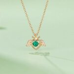 925 Silver Lab-Created Emerald Dynamic Necklace - Model LP0185R - Image 2