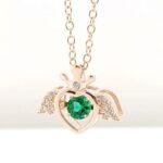 925 Silver Lab-Created Emerald Dynamic Necklace - Model LP0185R - Image 3