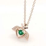925 Silver Lab-Created Emerald Dynamic Necklace - Model LP0185R - Image 4