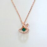 925 Silver Lab-Created Emerald Dynamic Necklace - Model LP0197R - Image 2