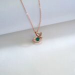 925 Silver Lab-Created Emerald Dynamic Necklace - Model LP0197R - Image 3