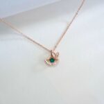 925 Silver Lab-Created Emerald Dynamic Necklace - Model LP0197R - Image 5
