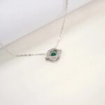 925 Silver Lab-Created Emerald Dynamic Necklace - Model LP0219 - Image 3