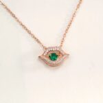 925 Silver Lab-Created Emerald Dynamic Necklace - Model LP0219R - Image 2