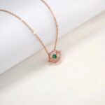 925 Silver Lab-Created Emerald Dynamic Necklace - Model LP0219R - Image 4