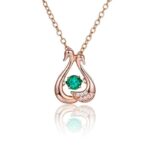 925 Silver Lab-Created Emerald Dynamic Necklace - Model LP0220R