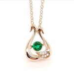 925 Silver Lab-Created Emerald Dynamic Necklace - Model LP0220R - Image 3