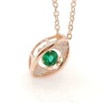 925 Silver Lab-Created Emerald Dynamic Necklace - Model LP0272 - Image 4