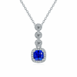 925 Silver Lab-Created Blue Sapphire Necklace - Model N1917986B
