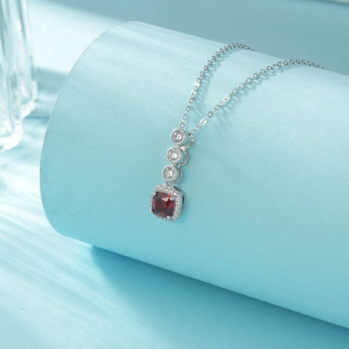 925 Silver Cultured Ruby Necklace N1917986R - Image 2