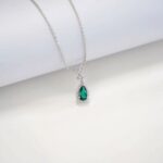 925 Silver Cultured Emerald Necklace N2019858 - Image 4