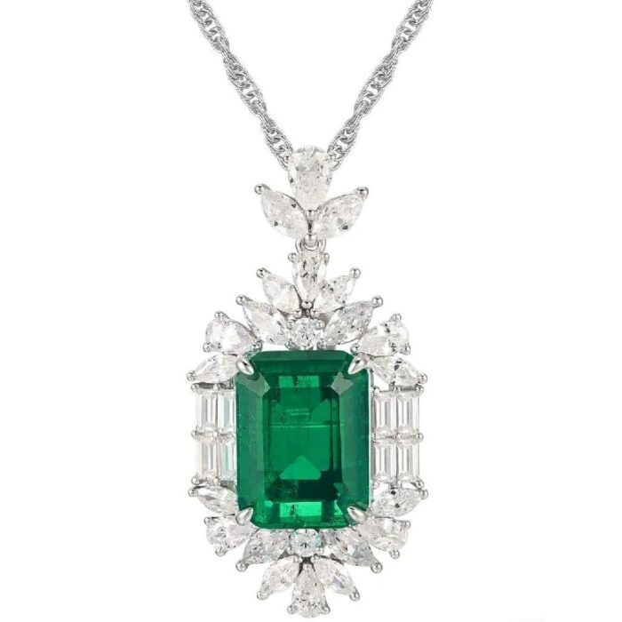 925 Silver Glass Necklace - P-015 - Image 1