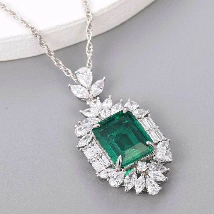 925 Silver Glass Necklace - P-015 - Image 3