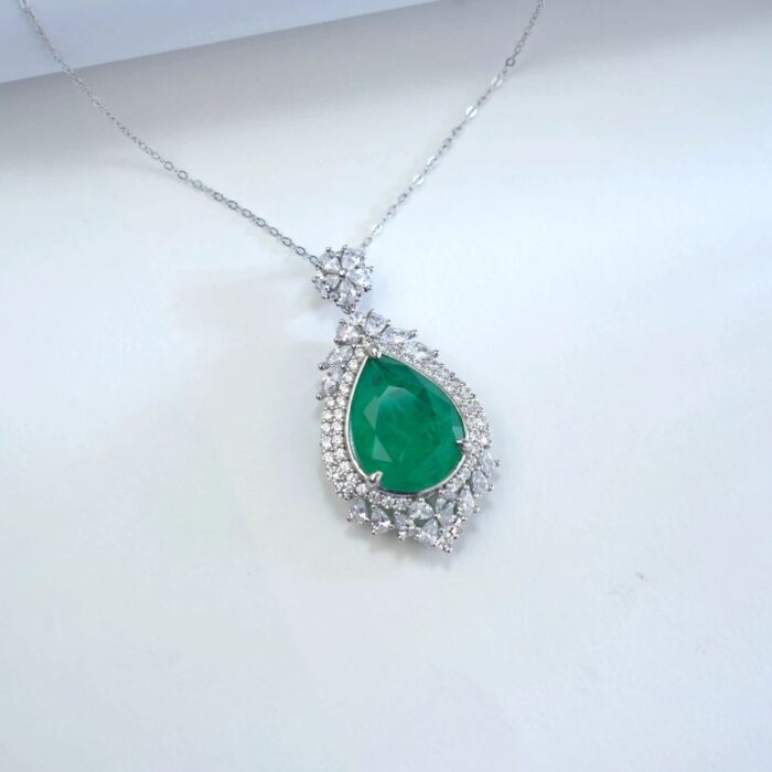 925 Silver Glass Necklace - P0168 - Image 4